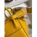 Hermes Mini Lindy Handmade Bag In Jaune Ambre Clemence Leather