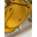 Hermes Mini Lindy Handmade Bag In Jaune Ambre Clemence Leather