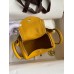Hermes Mini Lindy Handmade Bag In Jaune Ambre Clemence Leather