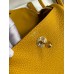Hermes Mini Lindy Handmade Bag In Jaune Ambre Clemence Leather