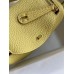 Hermes Mini Lindy Handmade Bag In Jaune Poussin Clemence Leather