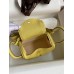 Hermes Mini Lindy Handmade Bag In Jaune Poussin Clemence Leather