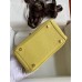 Hermes Mini Lindy Handmade Bag In Jaune Poussin Clemence Leather