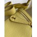 Hermes Mini Lindy Handmade Bag In Jaune Poussin Clemence Leather