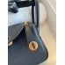 Hermes Mini Lindy Handmade Bag In Black Clemence Leather