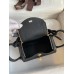Hermes Mini Lindy Handmade Bag In Black Clemence Leather