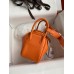 Hermes Mini Lindy Handmade Bag In Orange Clemence Leather
