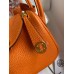 Hermes Mini Lindy Handmade Bag In Orange Clemence Leather