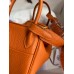 Hermes Mini Lindy Handmade Bag In Orange Clemence Leather
