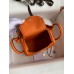 Hermes Mini Lindy Handmade Bag In Orange Clemence Leather