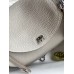 Hermes Mini Lindy Handmade Bag In Pearl Grey Clemence Leather