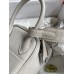 Hermes Mini Lindy Handmade Bag In Pearl Grey Clemence Leather