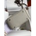Hermes Mini Lindy Handmade Bag In Pearl Grey Clemence Leather