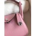 Hermes Mini Lindy Handmade Bag In Pink Clemence Leather