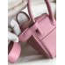 Hermes Mini Lindy Handmade Bag In Pink Clemence Leather