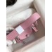 Hermes Mini Lindy Handmade Bag In Pink Clemence Leather