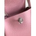Hermes Mini Lindy Handmade Bag In Pink Clemence Leather