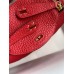 Hermes Mini Lindy Handmade Bag In Red Clemence Leather