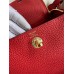 Hermes Mini Lindy Handmade Bag In Red Clemence Leather