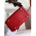 Hermes Mini Lindy Handmade Bag In Red Clemence Leather