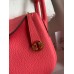 Hermes Mini Lindy Handmade Bag In Rose Lipstick Clemence Leather