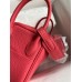 Hermes Mini Lindy Handmade Bag In Rose Lipstick Clemence Leather