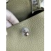 Hermes Mini Lindy Handmade Bag In Sauge Clemence Leather