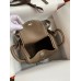 Hermes Mini Lindy Handmade Bag In Taupe Clemence Leather