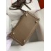 Hermes Mini Lindy Handmade Bag In Taupe Clemence Leather