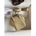 Hermes Mini Lindy Handmade Bag In Trench Clemence Leather