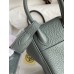 Hermes Mini Lindy Handmade Bag In Vert Amande Clemence Leather