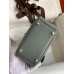 Hermes Mini Lindy Handmade Bag In Vert Amande Clemence Leather