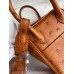 Hermes Mini Lindy Handmade Bag In Gold Ostrich Leather