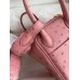 Hermes Mini Lindy Handmade Bag In Rose Sakura Ostrich Leather