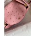 Hermes Mini Lindy Handmade Bag In Rose Sakura Ostrich Leather