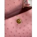 Hermes Mini Lindy Handmade Bag In Rose Sakura Ostrich Leather