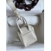 Hermes Mini Lindy Handmade Bag In Craie Swift Leather
