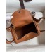 Hermes Mini Lindy Handmade Bag In Gold Swift Leather