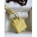 Hermes Mini Lindy Handmade Bag In Jaune Poussin Swift Leather