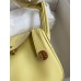 Hermes Mini Lindy Handmade Bag In Jaune Poussin Swift Leather