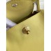 Hermes Mini Lindy Handmade Bag In Jaune Poussin Swift Leather