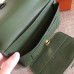 Hermes Dogon Duo Wallet In Green Clemence Leather