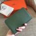 Hermes Dogon Duo Wallet In Green Clemence Leather
