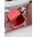 Hermes Mini Lindy Handmade Bag In Rose Lipstick Swift Leather