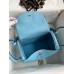 Hermes Lindy 26 Handmade Bag In Blue Atoll Clemence Leather