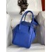 Hermes Lindy 26 Handmade Bag In Blue Electric Clemence Leather