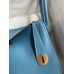 Hermes Lindy 26 Handmade Bag In Blue Jean Clemence Leather