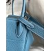 Hermes Lindy 26 Handmade Bag In Blue Jean Clemence Leather