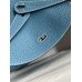 Hermes Lindy 26 Handmade Bag In Blue Jean Clemence Leather