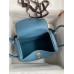 Hermes Lindy 26 Handmade Bag In Blue Jean Clemence Leather